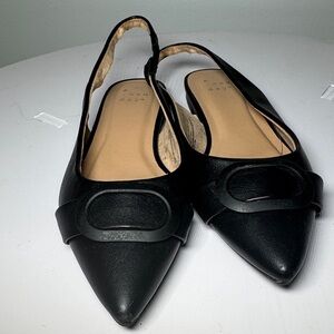 a new day Black Pointed Slingback Flats